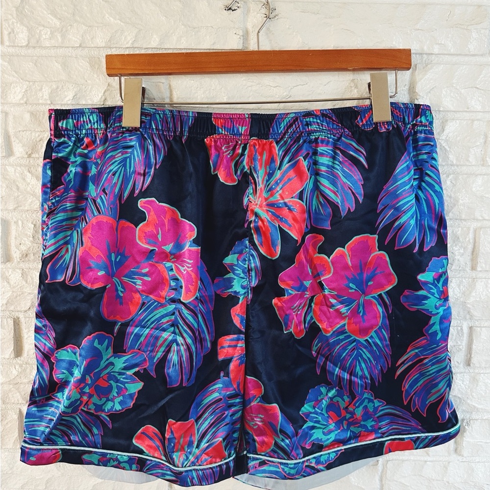 Men's Chubbies Tropical Floral Shirt and Short Pajama Set - Blue and Pink - Picture 6 of 9